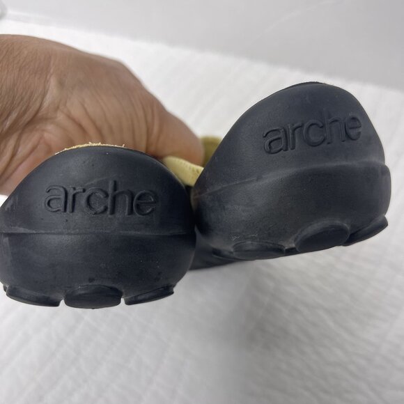 Arche Womens Galopin Yellow Perforated Leather Slip-On Mules SZ 7 Comfort France - Picture 10 of 10